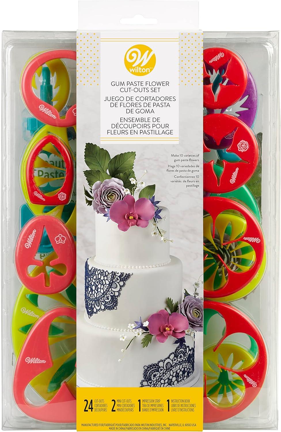 image:imageWilton Gum Paste Flower CutOuts Set Make Gorgeous Gum Paste Flowers for Your Desserts Instruction Book Included for Gum Paste Flowers 28Piece