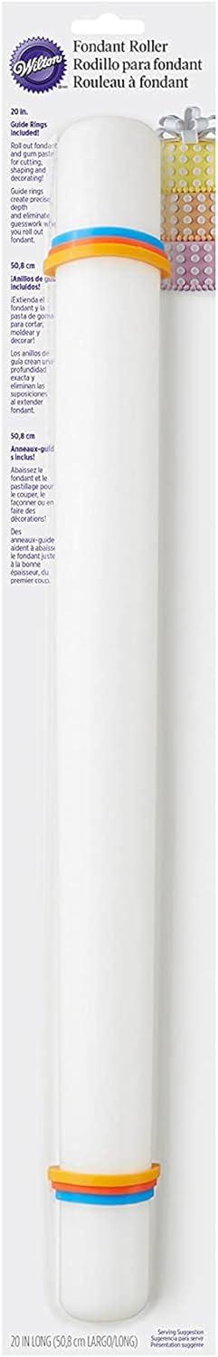 image:imageWilton Large Fondant Rolling Pin with Guide Rings Fondant Roller Ideal for Rolling Large Amounts of Fondant on Tiered Cakes 20Inch2 wRings