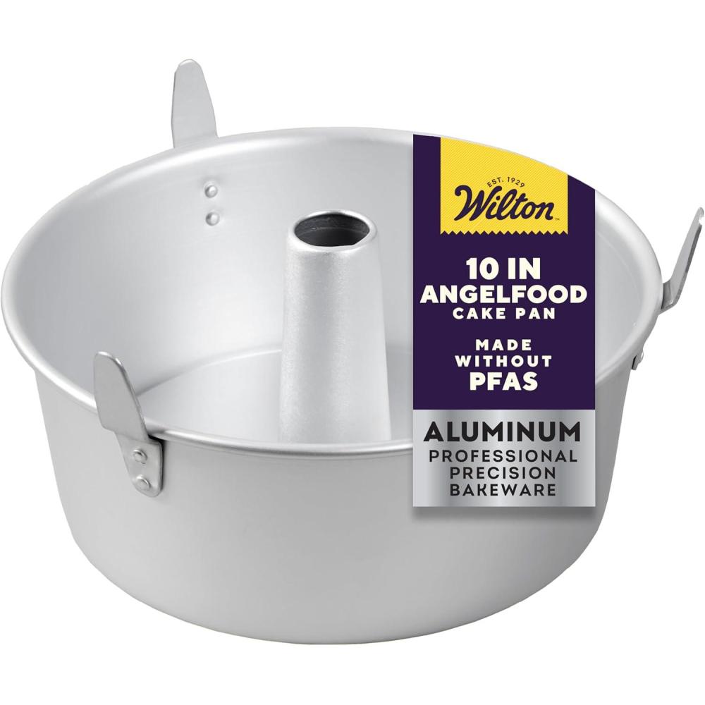 image:imageWilton 10 Inch Angel Food Tube Cake Pan Even Heating Aluminum Bakeware for Cakes Made without PFAS Packaging May Vary10 inches