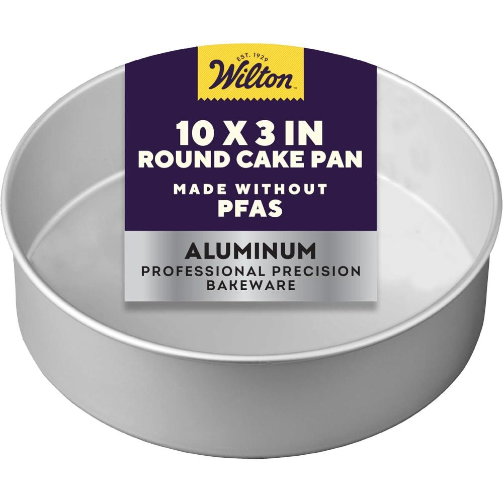 image:imageWilton 10 in Round Cake Pan 3 in Deep Aluminum Bakeware for Tall Cakes RustResistant Even Heating Professional Quality10 inches