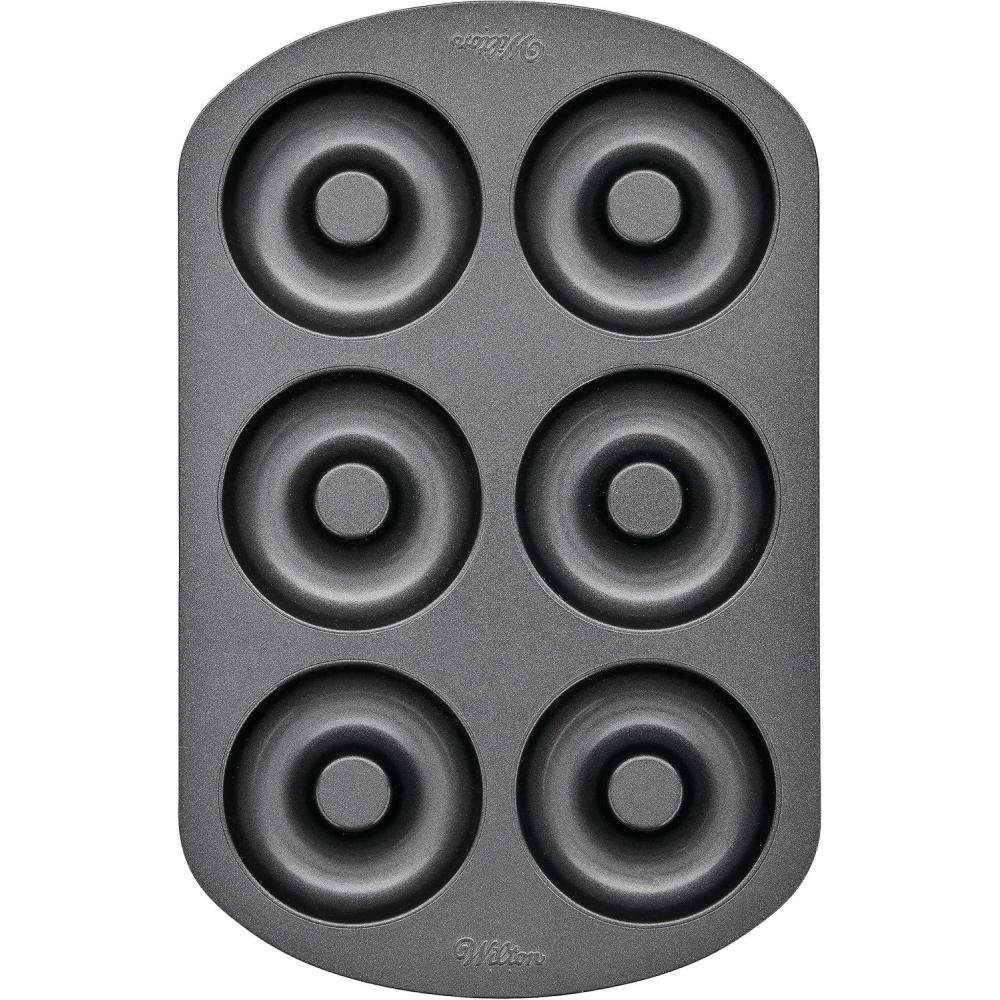 image:imageWilton 6Cavity Doughnut Baking Pan Makes Individual FullSized 3 34 Donuts or Baked Treats NonStick and Dishwasher Safe Enjoy or Give as Gift Metal 1 PanBlack