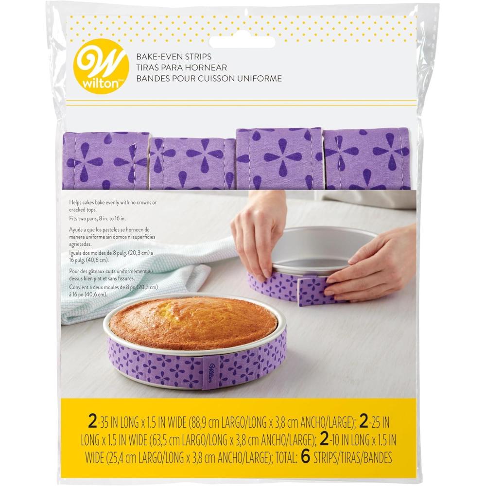 image:imageWilton BakeEven Cake Pan Strips Use Cake Strips on Baking Pans for Evenly Baked Cakes 6Piece Set 2 35 x 15Inch 2 25 x 15Inch and 2 10 x 15Inch6Pc