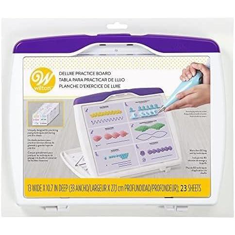 image:imageWilton Deluxe Practice Board Set Practice Piping Stars Flowers Petals Leaves Dots Ruffles and More for Treat Decorating 23 Practice Sheets 13 x 107Inch13 x 1075Inch Pack of 6