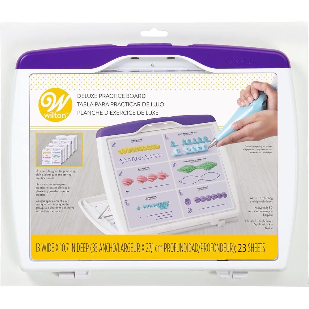 image:imageWilton Deluxe Practice Board Set Practice Piping Stars Flowers Petals Leaves Dots Ruffles and More for Treat Decorating 23 Practice Sheets 13 x 107Inch13 x 1075Inch