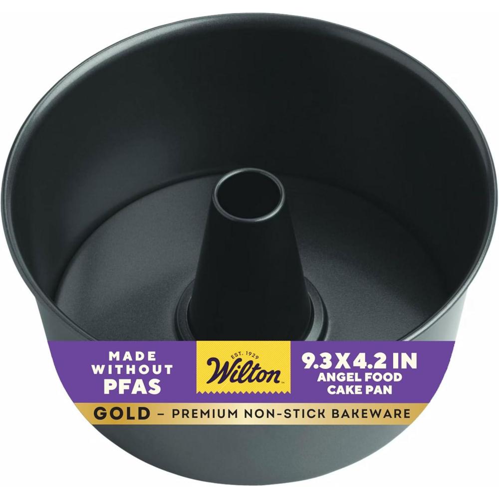 image:imageWilton Gold NonStick 937 in Angel Food Tube Cake Pan Stainless Steel Bakeware Made without PFAS Packaging May Vary