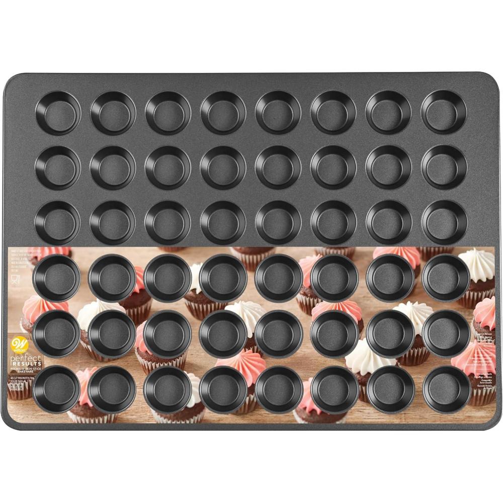 image:imageWilton Gold NonStick Muffin Top Pan Stainless Steel Bakeware Made without PFAS 11 x16 in Packaging May VaryMini 48 Cup