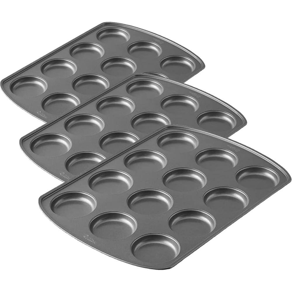 image:imageWilton Gold NonStick Muffin Top Pan Stainless Steel Bakeware Made without PFAS 11 x16 in Packaging May VaryMuffin Top  12 Cup 3Pack