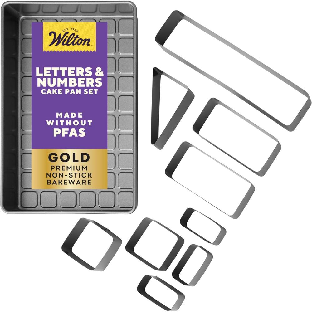 image:imageWilton Gold Premium NonStick WarpResistant Bakeware Made without PFAs DIY Cake Numbers and Letters Set Packaging May VaryCelebrations Set