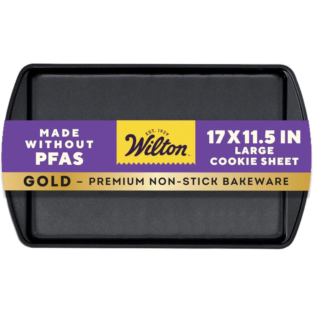 image:imageWilton Gold Premium NonStick WarpResistant Bakeware Made without PFAs Large Cookie Sheet 1725 x 115 in Packaging May Vary