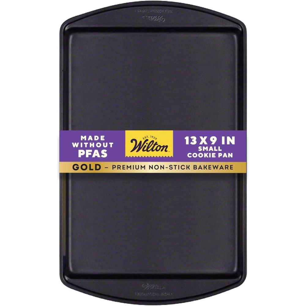 image:imageWilton Gold Premium NonStick WarpResistant Bakeware Made without PFAs Medium Cookie Sheet 1525 x 1025 in Packaging May Vary13 x 9 in Pack of 1