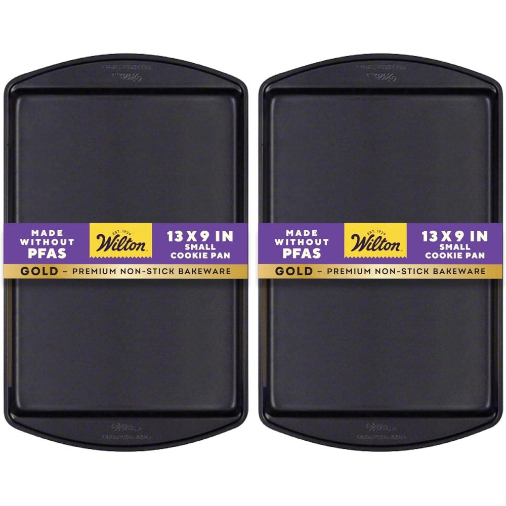 image:imageWilton Gold Premium NonStick WarpResistant Bakeware Made without PFAs Medium Cookie Sheet 1525 x 1025 in Packaging May Vary1325 x 925 in Pack of 2