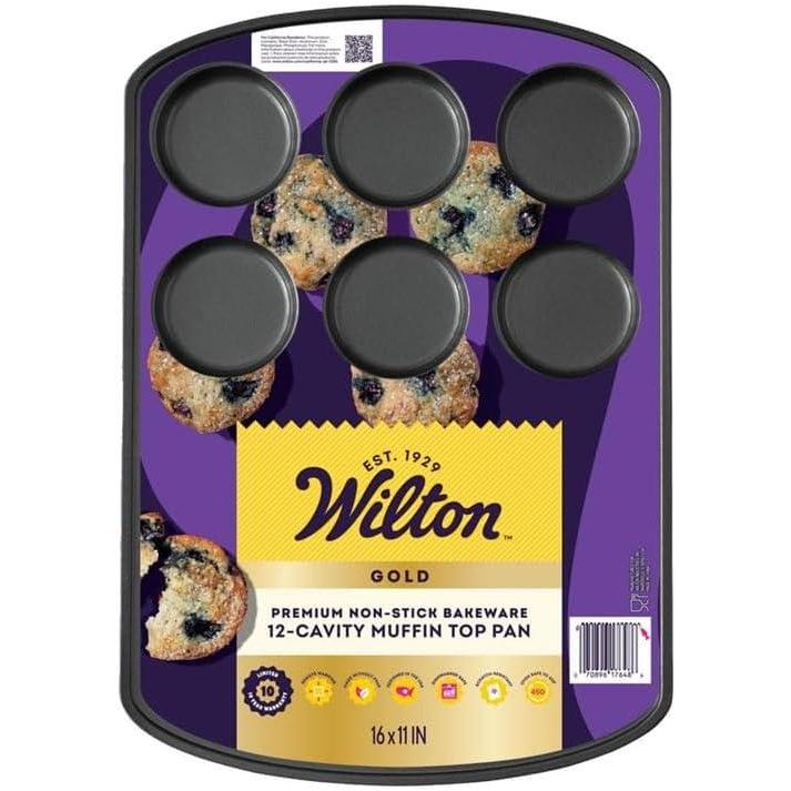 image:imageWilton Gold Premium NonStick WarpResistant Bakeware Made without PFAs Muffin Top Pan 12 Cavity Packaging May Vary