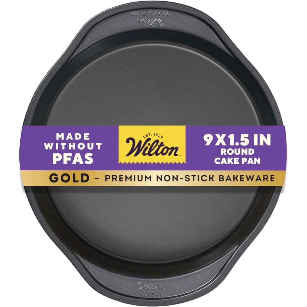 image:imageWilton Gold Premium NonStick WarpResistant Bakeware Made without PFAs Round Cake Pan 9 x 15 in Packaging May VaryROUND