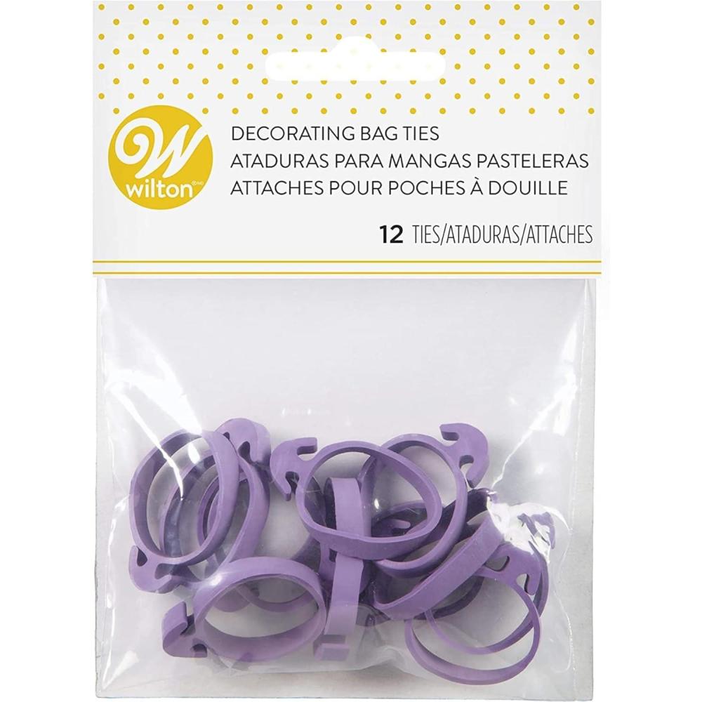 image:imageWilton Icing Bag Ties Reusable Rubber Icing Bag Ties Piping Bag Acessories for Cake Decorating 12Piece