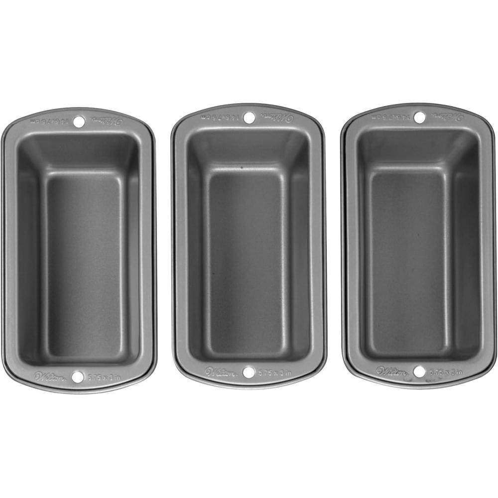 image:imageWilton Loaf Tin Large Recipe Right Non Stick 235cm x 133cm 925in x 525in SteelMini 575 x 3 in  3 Pack