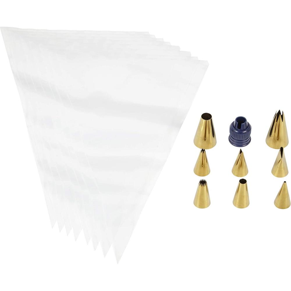 image:imageWilton Navy Blue and Gold Piping Tips and Cake Decorating Supplies Set 17PieceNavy Blue and Gold
