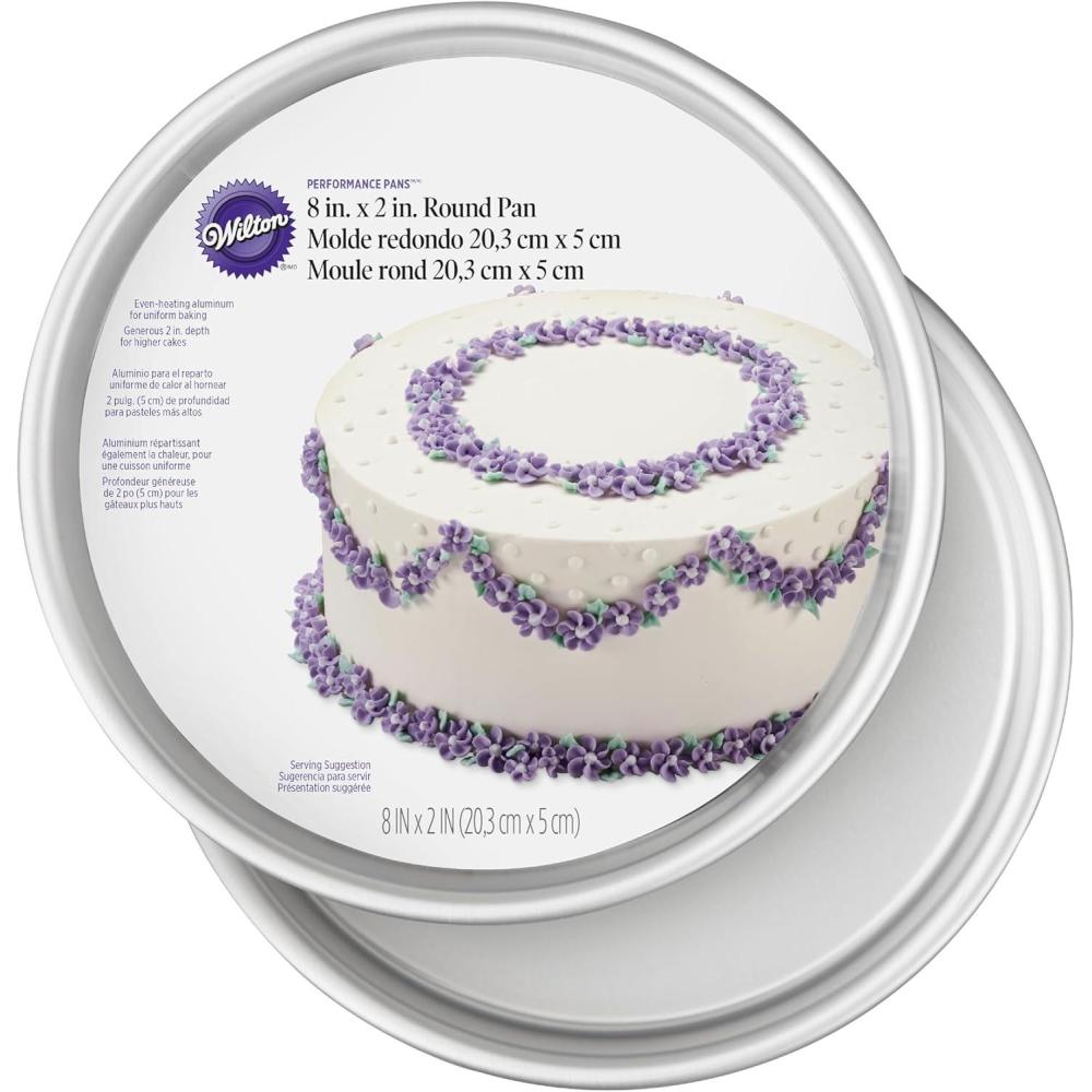 image:imageWilton Perforated Round Cake Pan Aluminum Bakeware for Crisp Edges Durable Even Heating RustResistant Professional Quality 14 x 2 in Package May Vary8 x 2 in Pack of 2
