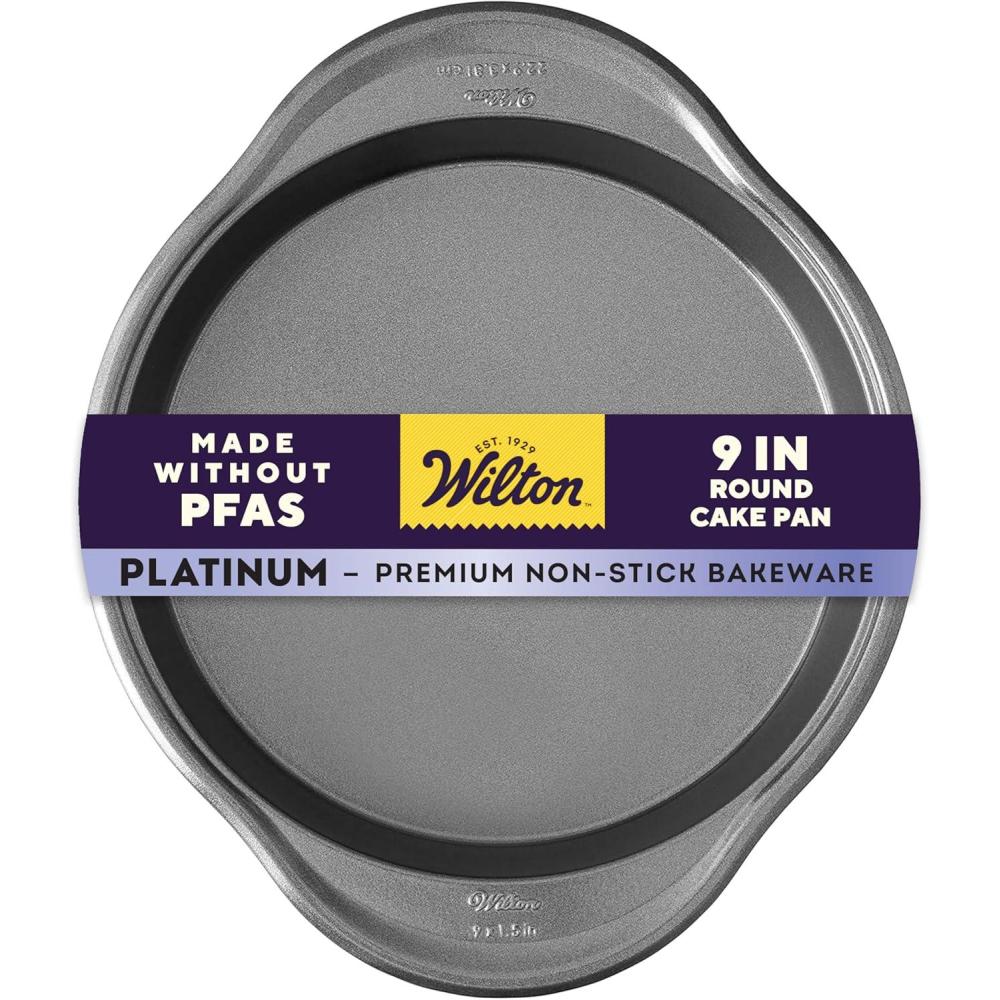 image:imageWilton Platinum NonStick 9 Inch Round Cake Pan Stainless Steel Bakeware Made without PFAS Packaging May Vary1 Count Pack of 1