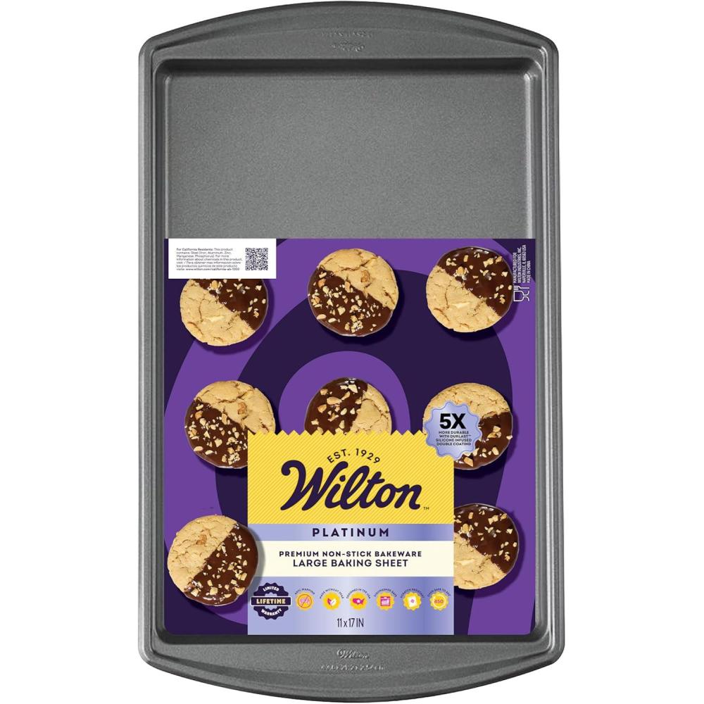 image:imageWilton Platinum Premium NonStick AntiWarp Bakeware Made without PFAs Large Baking Sheet 11x17 in10 x 15 in