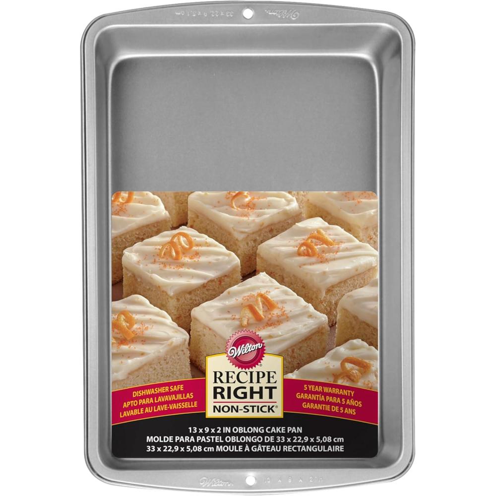 image:imageWilton Recipe Right NonStick Oblong Cake Pan Heats Evenly for Years of Baking Perfection13 x 9inches9 x 13 2Pk