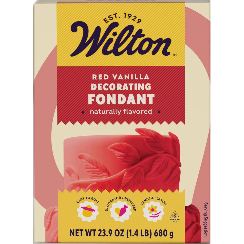 image:imageWilton Red Fondant for Cake Decorating Premade Vanilla Flavored Easy to Roll amp Ready to Use 239 oz