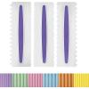 Wilton Comb Icing Smoother For Cake Decorating, Buttercream Frosting For Perfect Cakes, White And Purple Cake Scraper Smoother, 9×3 Inch, 3-Piece(Comb Set)