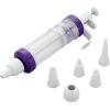 Wilton Dessert Decorator – The Kit Includes a Plunger-Style Tool, 2 Couplers, 1 Fill Tip, 4 Decorating Tips, Plastic, White & Purple(Each)