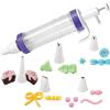 Wilton Dessert Decorator – The Kit Includes a Plunger-Style Tool, 2 Couplers, 1 Fill Tip, 4 Decorating Tips, Plastic, White & Purple(Each (Pack of 12))