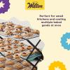 Wilton Gold Premium Non-Stick Warp-Resistant Bakeware, Made without PFAs, 3-tier Cooling Rack, Packaging May Vary