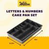 Wilton Gold Premium Non-Stick Warp-Resistant Bakeware, Made without PFAs, DIY Cake Numbers and Letters Set, Packaging May Vary(Celebrations Set)