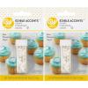Wilton Heart Edible Accents, Shimmering Gold Cake Decorations for Cupcakes, Cookies & Desserts, 0.06 oz, Pink(Silver Hearts)