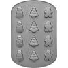 Wilton Non-Stick Christmas Cookie Shapes Pan, 12-Cavity (Gingerbread Man, Tree, Snowman)