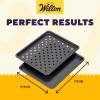 Wilton Perfect Results Toaster Oven Baking Sheet Pan & Crisper Tray, 2-Piece Baking Set, Black, Steel(2 piece set)