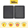 Wilton Perfect Results Toaster Oven Baking Sheet Pan & Crisper Tray, 2-Piece Baking Set, Black, Steel(2 piece set)