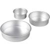 Wilton Aluminum Round Cake Pan Set, 3-Piece for Tiered Cakes, Durable, Even Heating, Rust-Resistant, Professional Bakeware, 4, 6, 8 in., Package May Vary(4 x 2 in. (10.1 x 5.08 cm)  6 x 2 in. (15.2 x 5.08 cm) and 8 x 2 in. (20.3 x 5.08 cm))