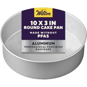 Wilton 10 in. Round Cake Pan, 3 in. Deep Aluminum Bakeware for Tall Cakes, Rust-Resistant, Even Heating, Professional Quality(10 inches)