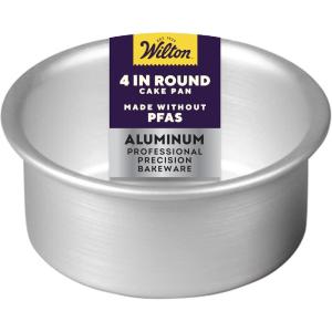 Wilton Aluminum Round Cake Pan, Durable Anodized Bakeware for Tiered & Layered Cakes, Even Heating, Rust-Resistant, Professional Cake Baking Pans, 4 x 2 in