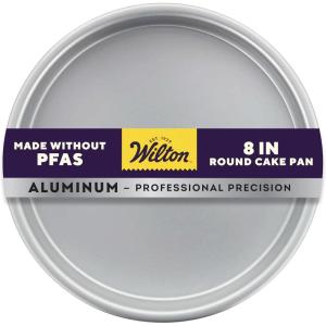 Wilton Aluminum Round Cake Pan, Durable Anodized Bakeware for Tiered & Layered Cakes, Even Heating, Rust-Resistant, Professional Cake Baking Pans, 8 x 2 in(Silver)