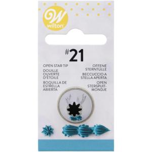 Wilton Cake Decorating Tip Pkg Open Star #21(Silver)