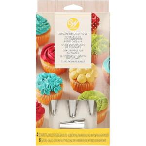 Wilton Cupcake Decorating Set, Piping Bags And Tips Set Steel Icing Tips With Plastic Decorating Bags, Piping Tips Set Icing Bags And Tips Set, 12-Piece((Pack of 12))