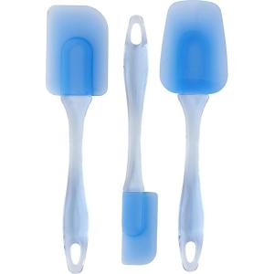 Wilton Easy Flex Silicone Spatula Set – Your Versatile Tools for Mixing, Folding, Scraping, Cooking, Frosting and Serving, Blue, 3-Piece(3-piece)