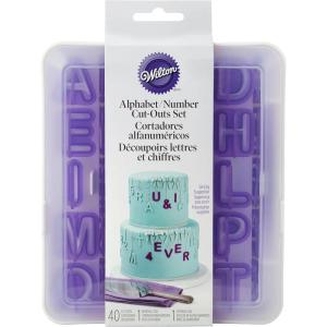 Wilton Fondant Alphabet & Number Cutters with Case, Letter and Number Stamp Set for Cake Decorating, 42 PIece