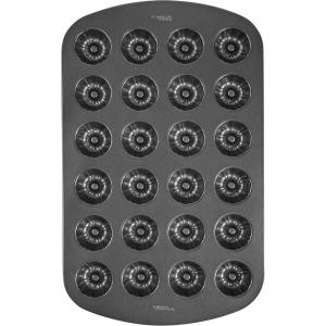 Wilton Gold Non-Stick 12-Cavity Mini Fluted Cake Pan, Stainless Steel Bakeware, Made Without PFAS, Packaging May Vary(24 Cavity (16.5 x 10.5 in))