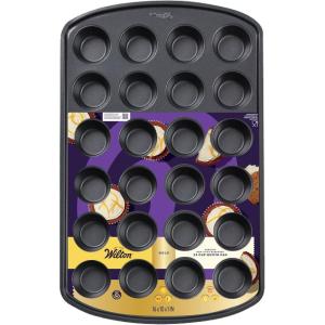 Wilton Gold Non-Stick 24-cup Muffin Pan, Stainless Steel Bakeware, Made without PFAs, 16 x 10 x 1 in., Packaging may Vary(MINI (Pack of 6))