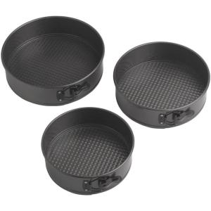 Wilton Gold Non-Stick 8,9,10 in Springform Cheesecake Pan Set, Stainless Steel Bakeware, Made without PFAs, Packaging May Vary