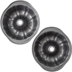 Wilton Gold Non-Stick 9.49 in Fluted Tube Cake Pan, Stainless Steel Bakeware, Made without PFAS, Packaging May Vary(Multi pack)
