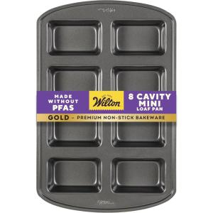 Wilton Gold Non-Stick Mini Loaf Pan, Stainless Steel Bakeware, Made without PFAS, Packaging May Vary(Mini Loaf)