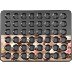 Wilton Gold Non-Stick Muffin Top Pan, Stainless Steel Bakeware, Made without PFAS, 11 x16 in, Packaging May Vary(Mini – 48 Cup)