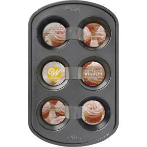 Wilton Gold Non-Stick Muffin Top Pan, Stainless Steel Bakeware, Made without PFAS, 11 x16 in, Packaging May Vary(Standard – 6 Cup)