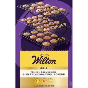 Wilton Gold Premium Non-Stick Warp-Resistant Bakeware, Made without PFAs, 3-tier Cooling Rack, Packaging May Vary